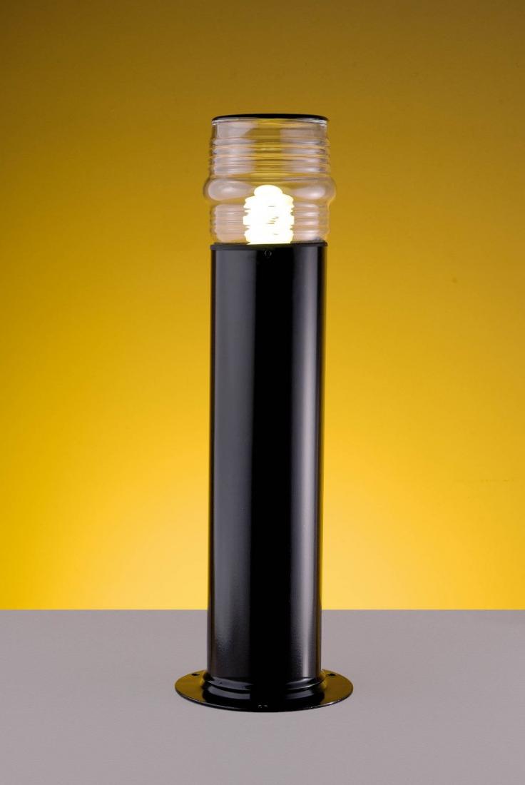 Poste Balizador Ideal Timoneiro 1L E27 Alumínio e Vidro Transparente Ø100x500mm P-50