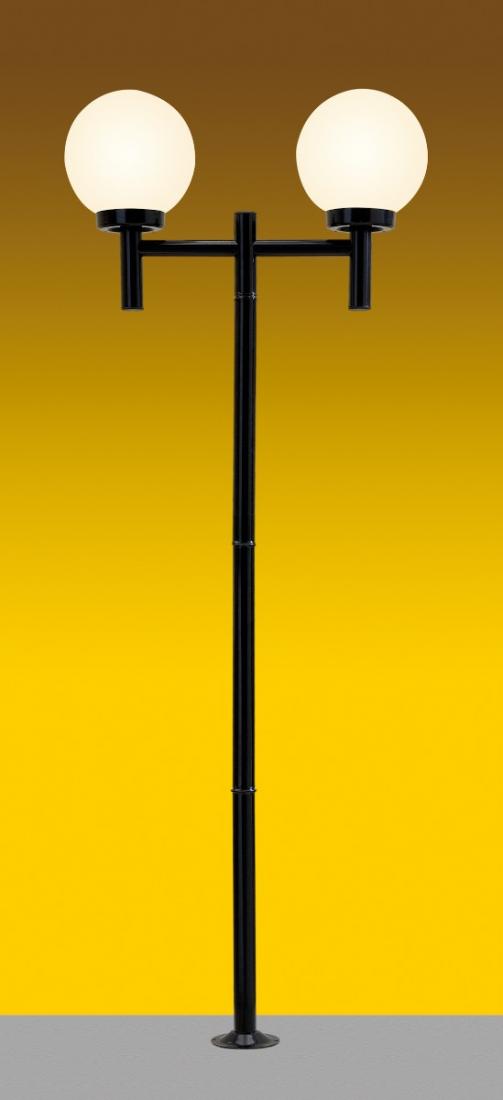 Poste Ideal Solarium Globo Polietileno 2L E27 2400x800x300mm P-20/2 C/GP
