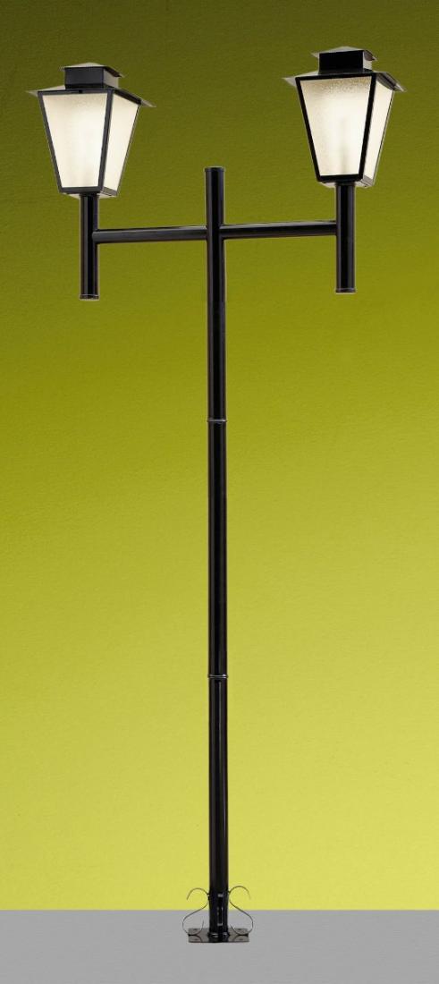 Poste Ideal Colonial Externo Aço Fosfatizado e Termoplástico 2L E27 2000x970x270mm P-3/2