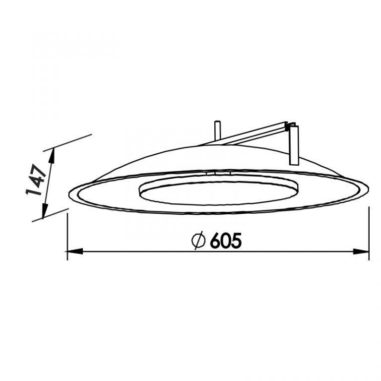 Plafon Embutido Newline Iris 30 Watts 2700K Ø605x147mm 442LED