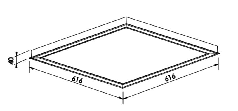 Plafon Embutido Newline Fit Edge LED 32 Watts 616x616x40mm EM0124LED
