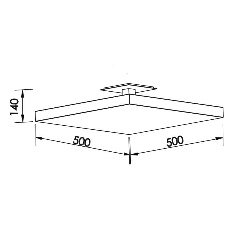 Plafon Sobrepor Newline Tray 33,6 Watts Bivolt 500x500x140mm 531LED