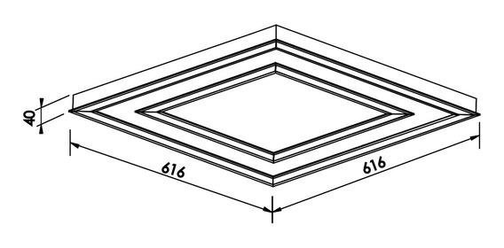 Plafon Embutido Newline Fit Edge LED 65,6 Watts 616x616x40mm EM0125LED
