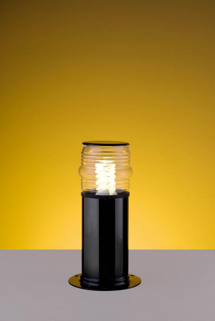 Poste Balizador Ideal Timoneiro 1L E27 Alumínio e Vidro Transparente Ø100x300mm P-30