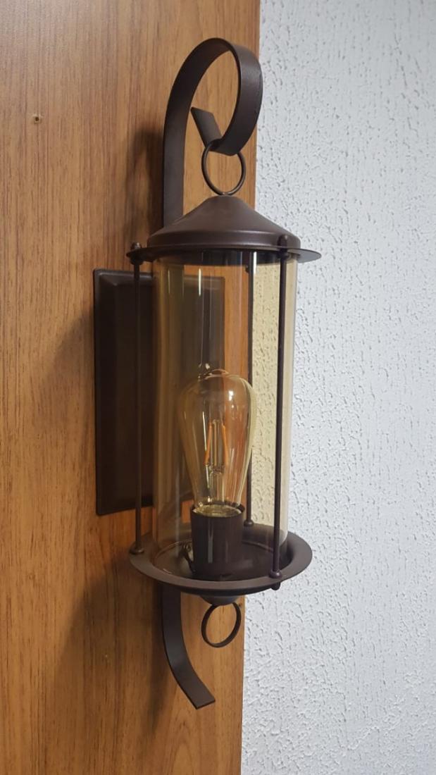 Arandela Ideal Munich Vidro Cilíndrico Fosco 1L E27 160x530x170mm 240