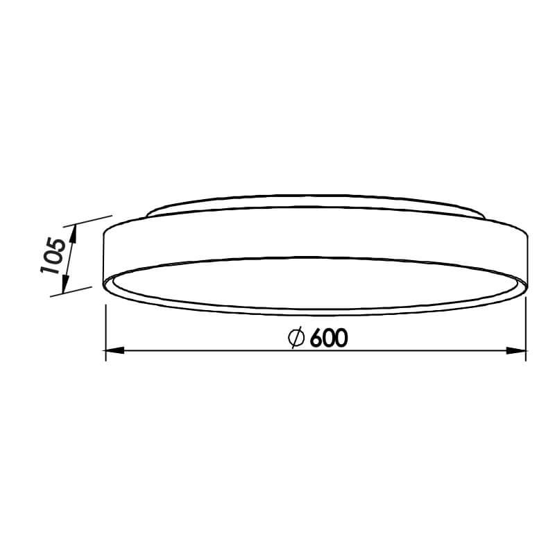 Plafon Sobrepor Newline Ring Redondo 6L E27 Ø600x105mm 9047