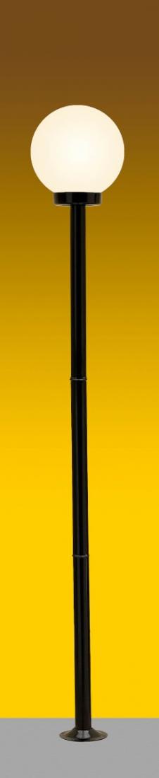 Poste Ideal Solarium Alumínio e Globo Polietileno 1L E27 2000mm PA-1018 C/GP