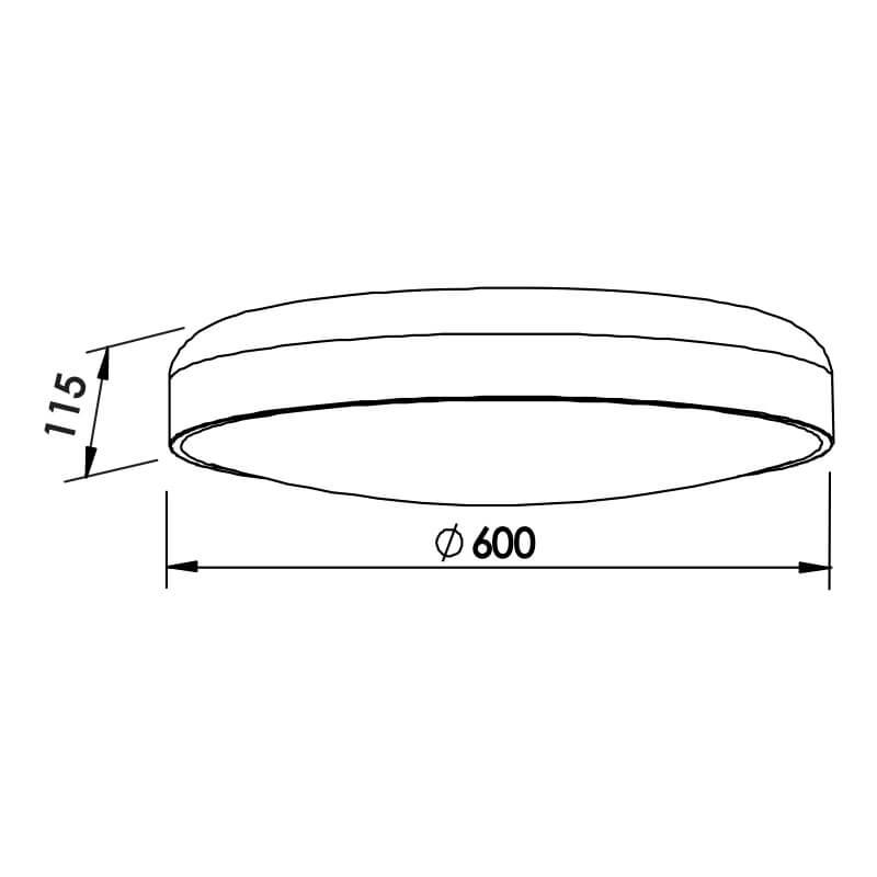 Plafon Sobrepor Newline Victoria 5L E27 Ø600x115mm 162
