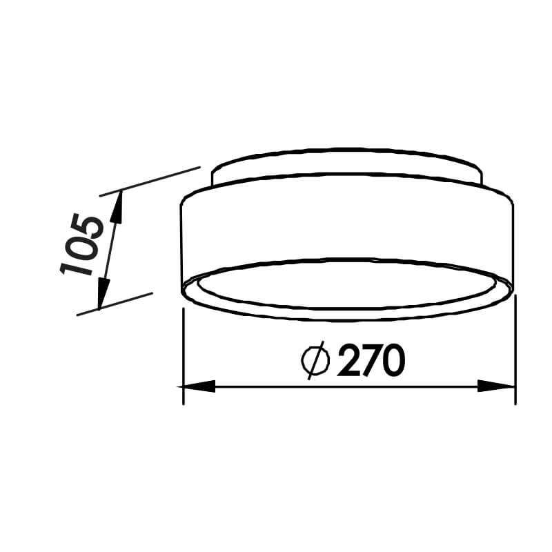 Plafon Sobrepor Newline Ring Redondo 2L E27 Ø270x105mm 9045