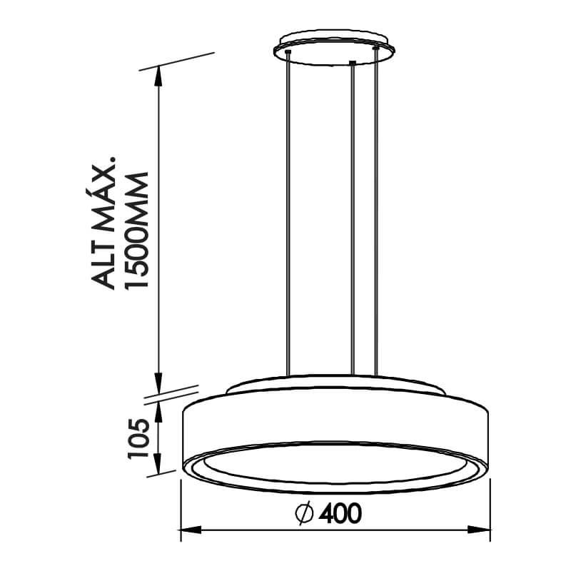 Pendente Newline Ring Redondo 3L E27 Ø400x105mm 9085