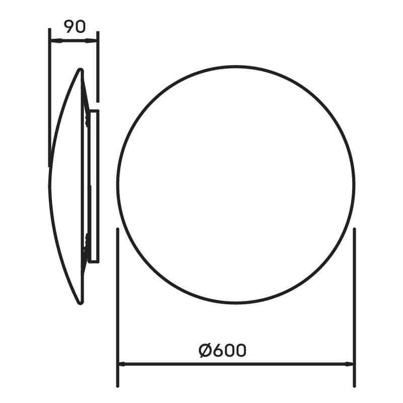 Arandela Newline Pleine Lune LED 18 Watts 2700K Ø600x90mm 342LED
