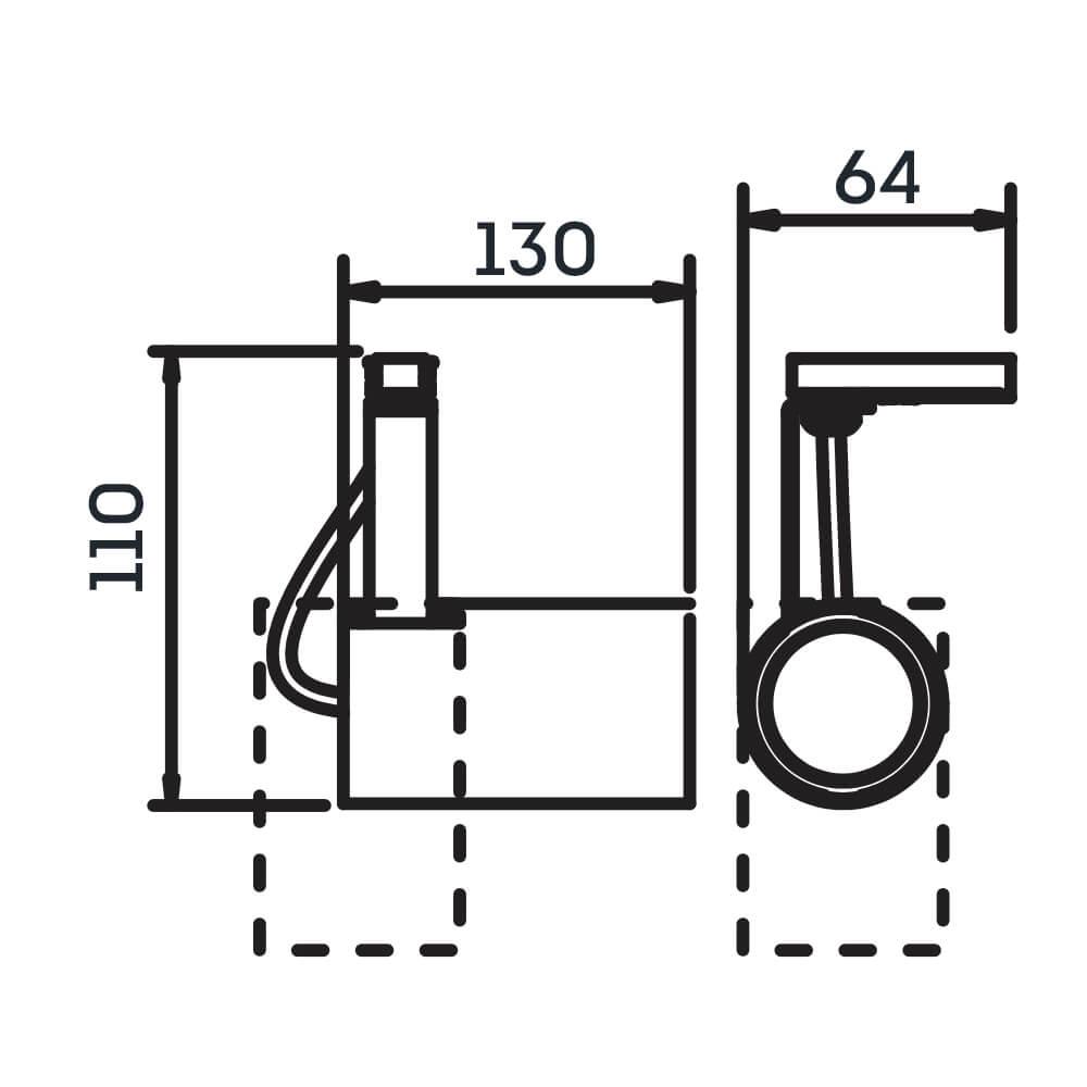 Spot para Trilho Newline Lisse II 1L Dicróica 110x64x130mm IN55925