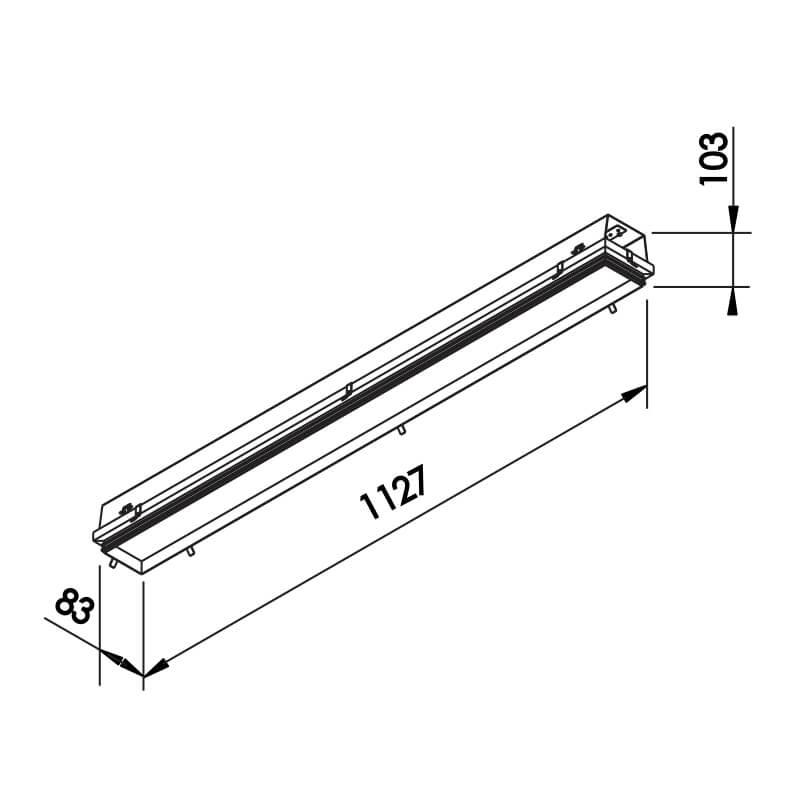 Luminária Embutir Newline No Frame II 32 Watts Bivolt 1127x83x103mm 616LED
