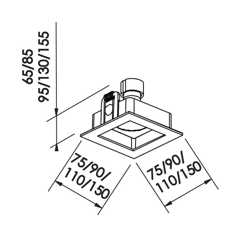 Embutido Direcional Newline Flat 1L PAR20 110x110x130mm IN65003
