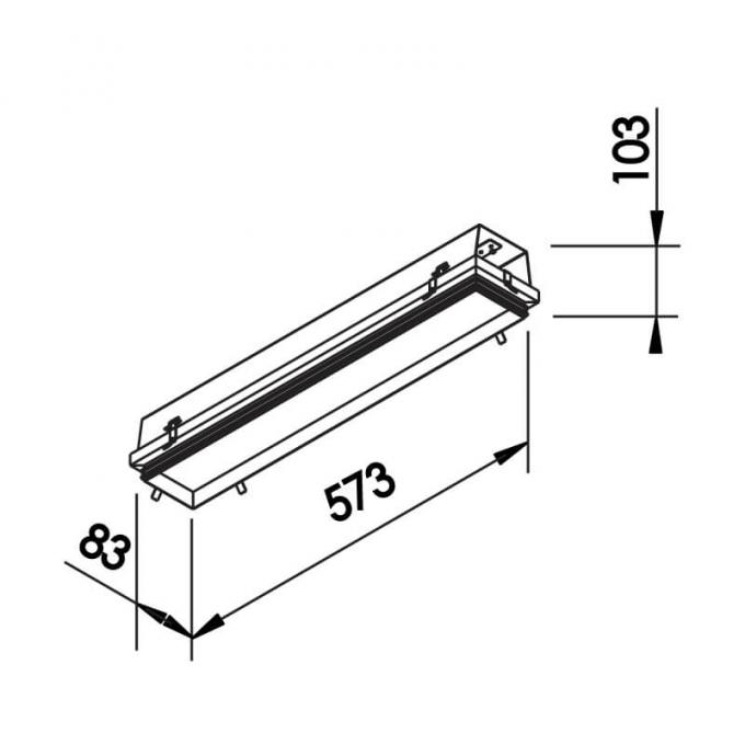 Luminária Embutir Newline No Frame II 16 Watts Bivolt 573x83x103mm 615LED
