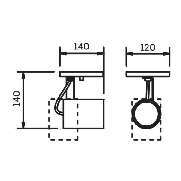 Spot Sobrepor Newline Lisse II 1L AR70 140x120x140mm IN55645