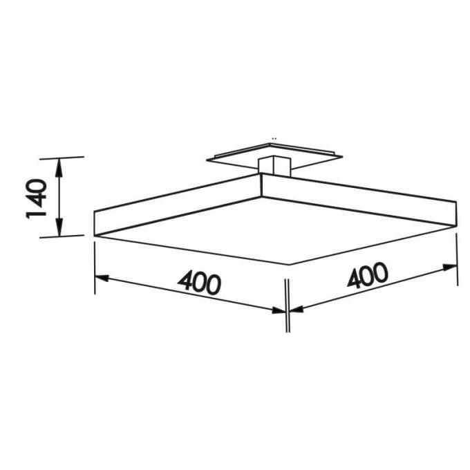 Plafon Sobrepor Newline Tray 25,2 Watts Bivolt 400x400x140mm 530LED