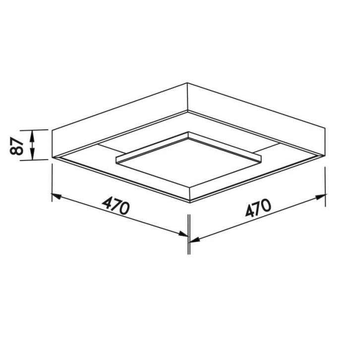 Plafon Newline New Picture LED 16,8 Watts Bivolt 470x470x87mm 546LED