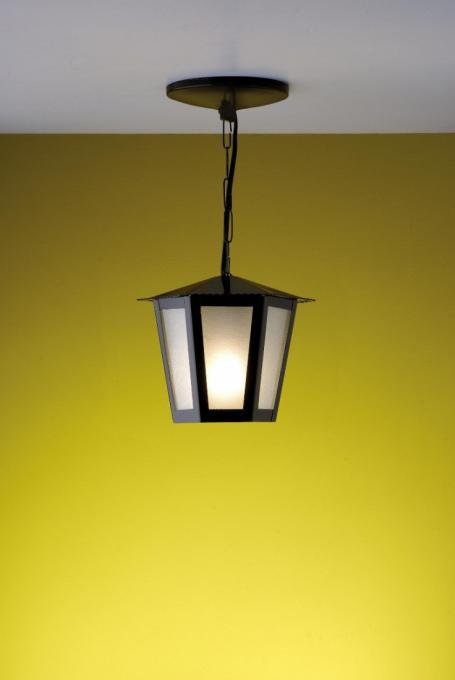 Pendente Ideal Colonial Sextavado Aço Fosfatizado e Termoplástico 1L E27 340X190X190mm L-1-C
