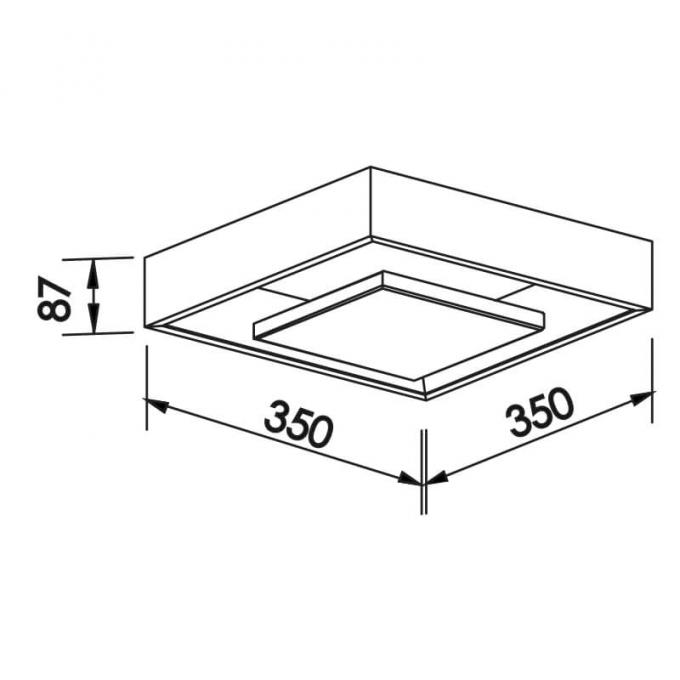 Plafon Newline New Picture LED 8,4 Watts Bivolt 350x350x87mm 545LED