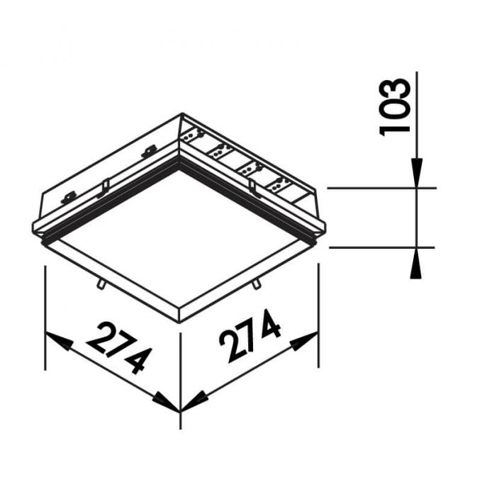 Luminária Embutir Newline No Frame II 32 Watts Bivolt 274x274x103mm 611LED
