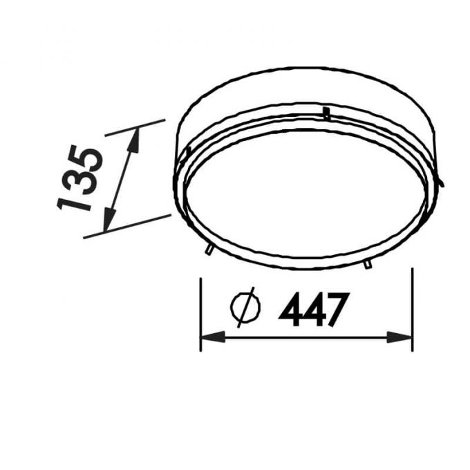 Luminária Embutir Newline No Frame II 6L E27 Ø447x135mm IN60252
