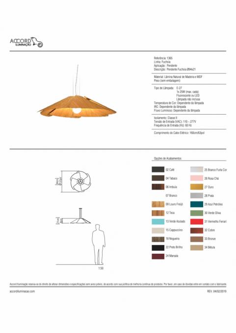 Pendente Accord Fuchsia 1L E27 Ø950x215mm 1365