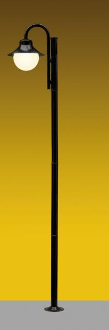 Poste Ideal Saturno Aço Fosfatizado e Globo de Polietileno 1L E27 2200mm P-28/1 C/GP