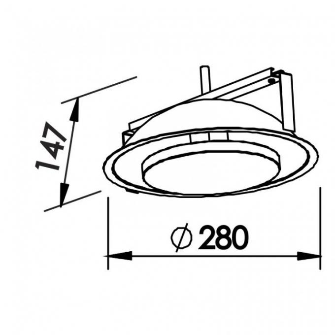 Plafon Embutido Newline Iris 18 Watts 2700K Ø280x147mm 440LED