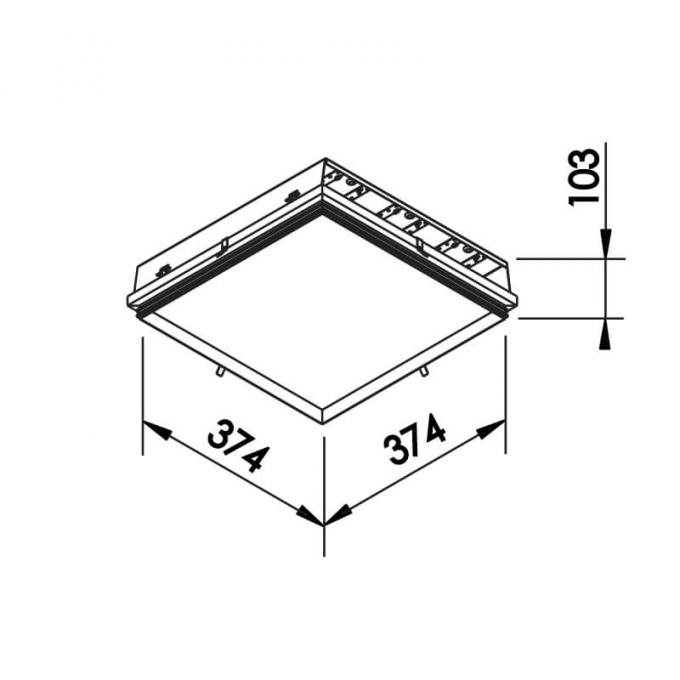 Luminária Embutir Newline No Frame II 50,4 Watts Bivolt 374x374x103mm 612LED
