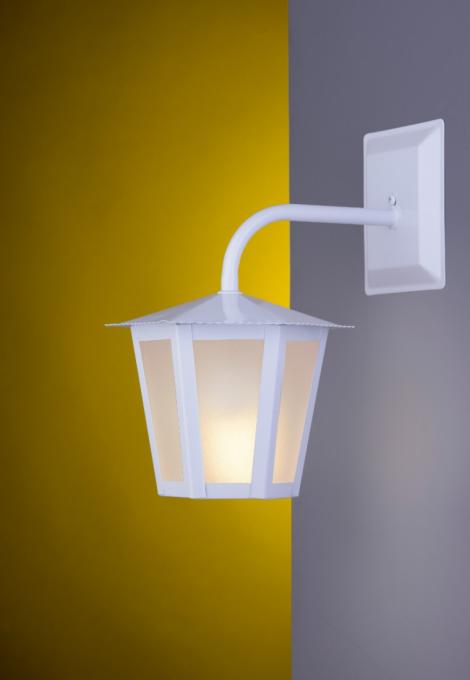 Arandela Ideal Colonial Sextavada Pequena Aço Fosfatizado e Vidro 1L E27 290x190x260mm L-1-B
