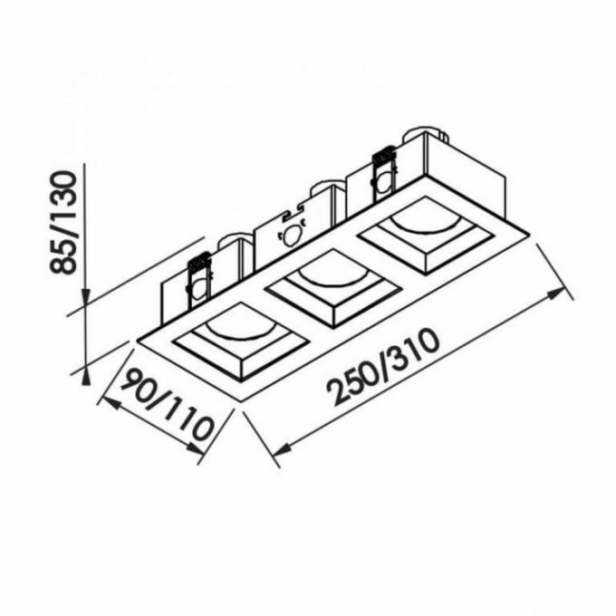 Embutido Direcional Newline Flat 3L PAR20 110x310x130mm IN65033