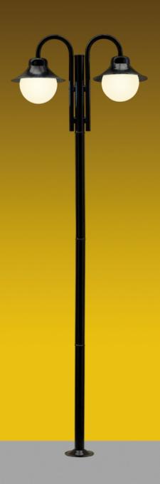 Poste Ideal Saturno Aço Fosfatizado e Globo de Polietileno 2L E27 2200mm P-28/2 C/GP