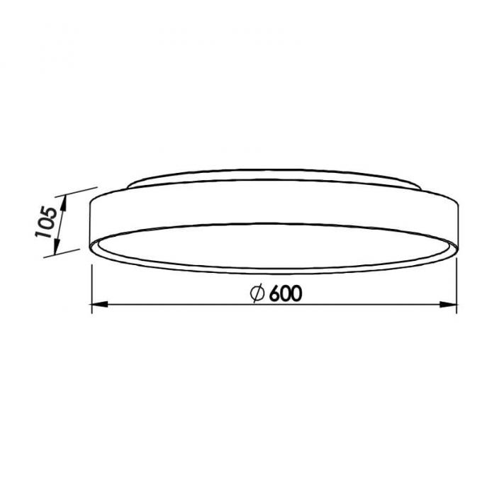 Plafon Sobrepor Newline Ring Redondo 6L E27 Ø600x105mm 9047