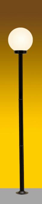 Poste Ideal Solarium Alumínio e Globo Polietileno 1L E27 2000mm PA-1018 C/GP