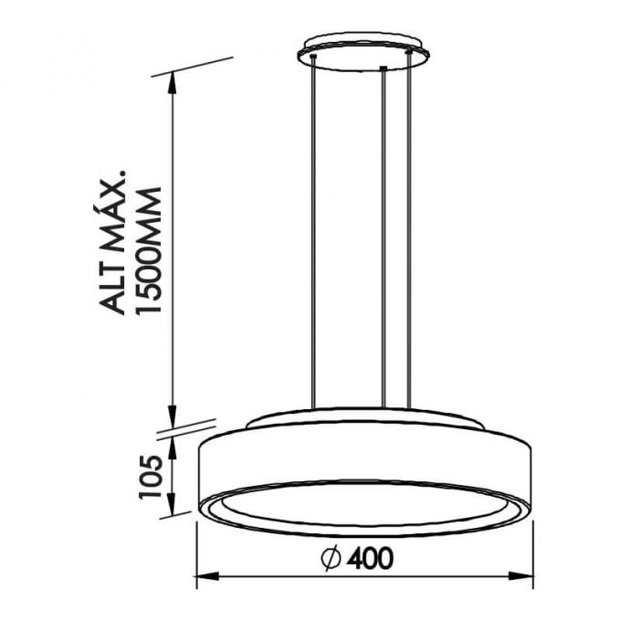 Pendente Newline Ring Redondo 3L E27 Ø400x105mm 9085