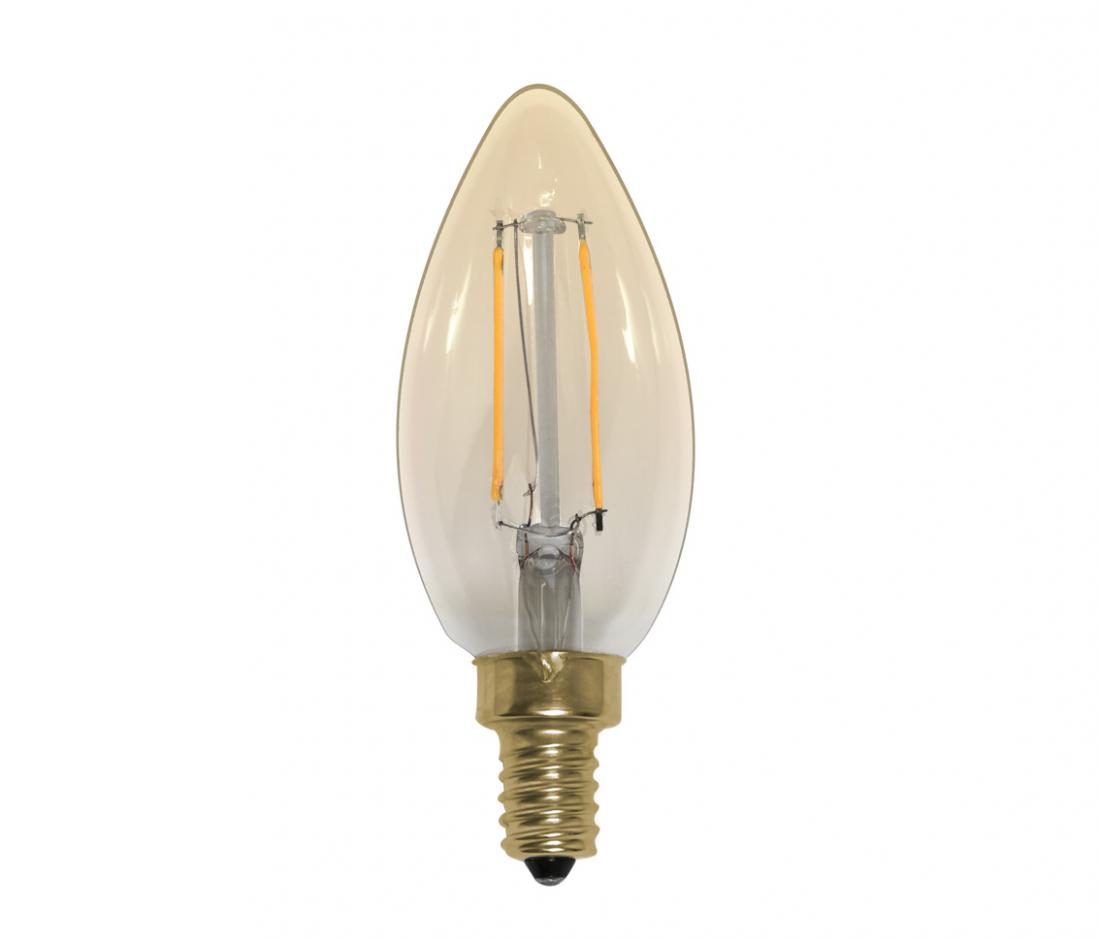 Lâmpada Opus Vela Lisa Filamento E14 Bivolt Vintage 2 watts 2200K Ø35x95mm OPS 33310