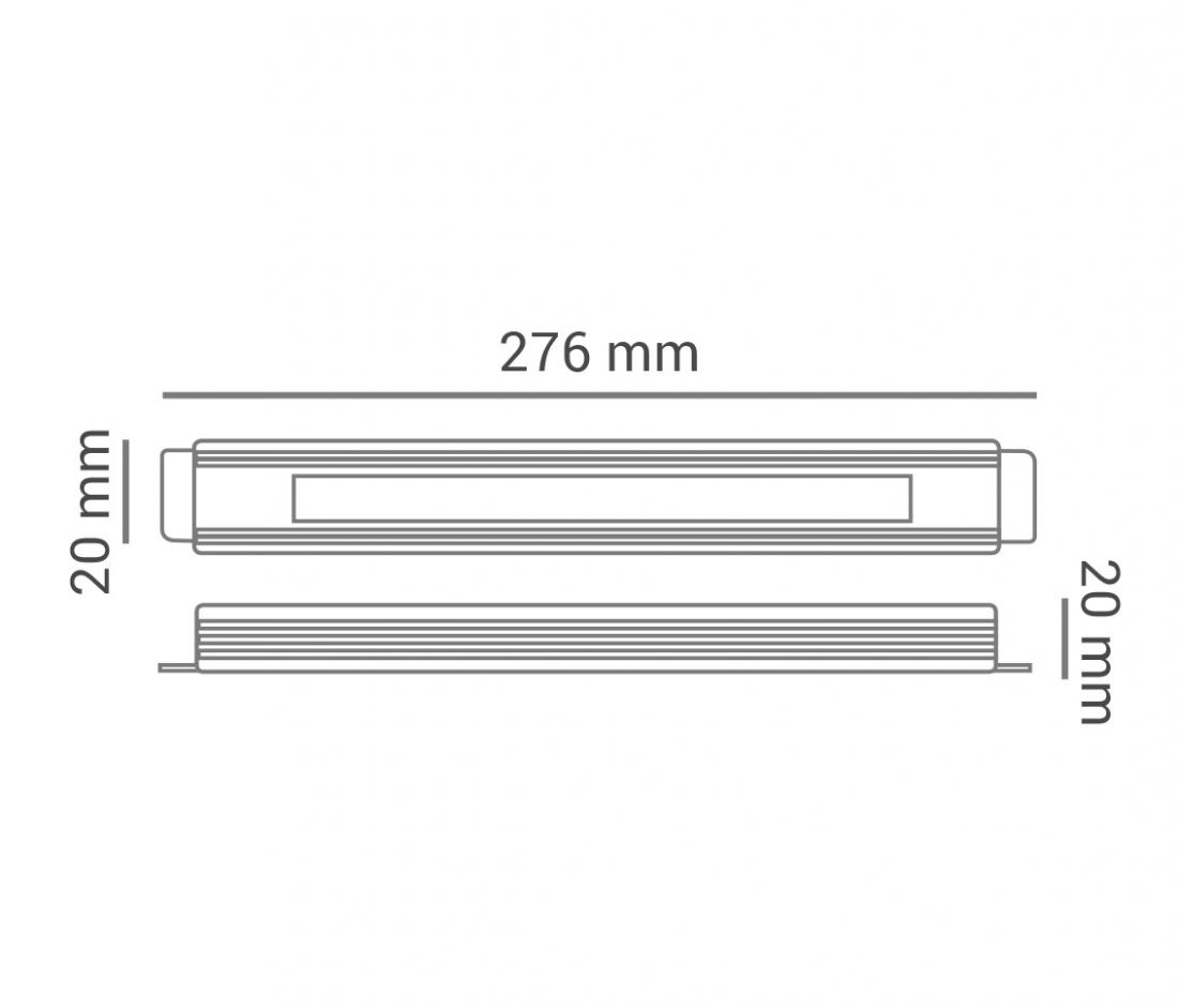 Fonte 12V Slim Opus 36 Watts 3A IP67 Blindada 270x20x20mm OPS 31002
