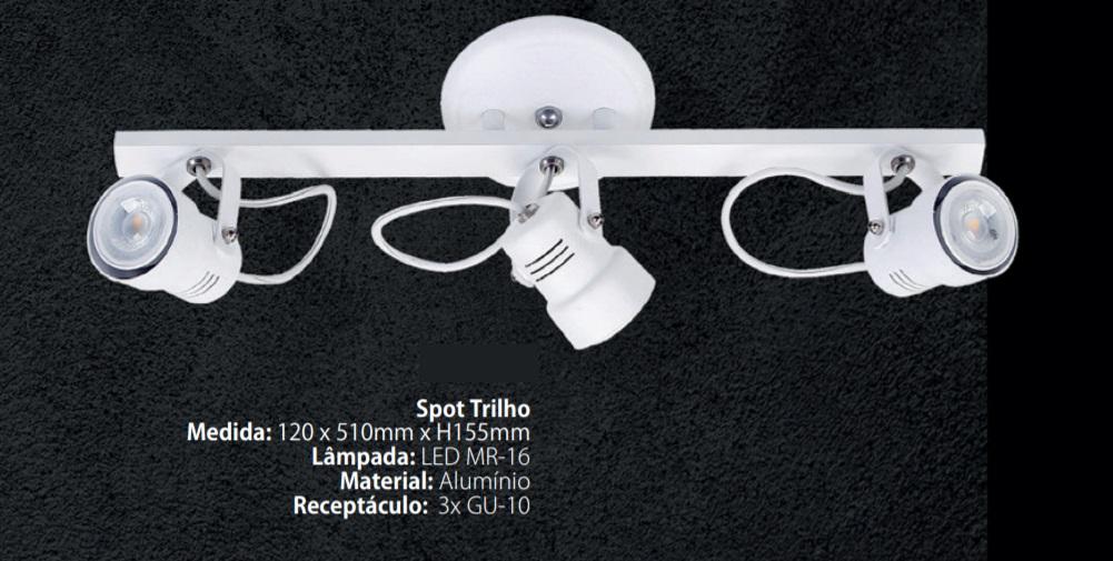 Spot Sobrepor Itamonte no Trilho 3L Dicróica 150x510x155mm 1142-3T