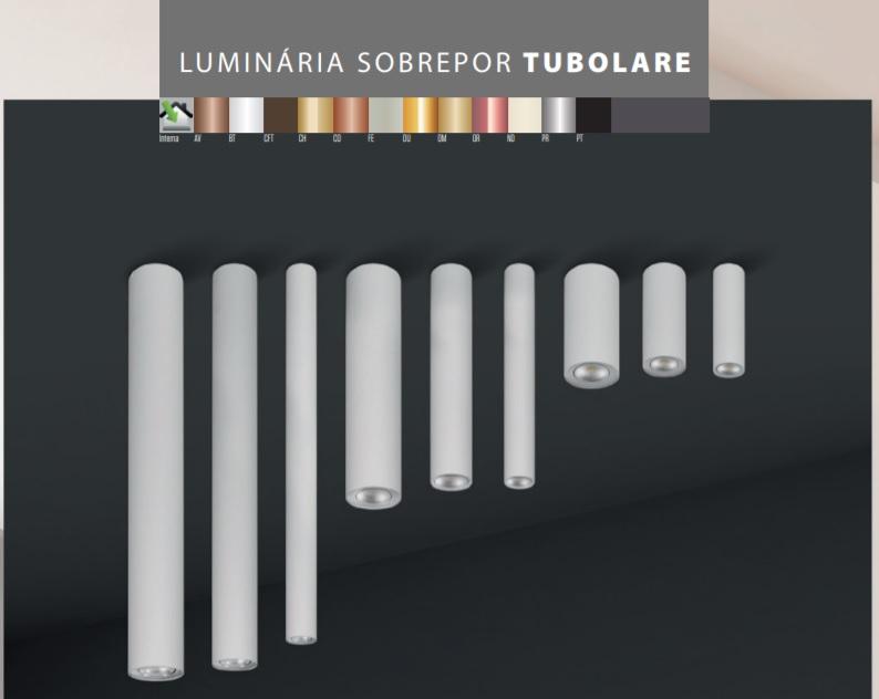 Luminárias de Sobrepor Itamonte Tubolare 1L Mini Dicróica Ø38x295mm 2017/30