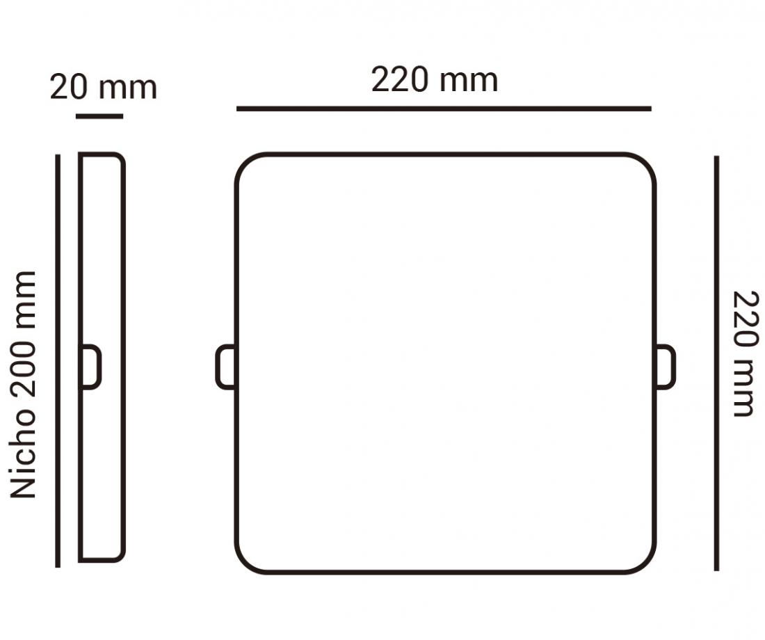 Painel Semi Embutido Opus 30 Watts 3000K 120° Bivolt 220x220x20mm Branco OPS 36076