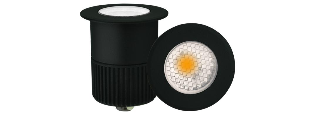 Embutido de Solo LED Mundial 5 watts IRC95 3000K 12° IP67 Bivolt Anti Ofuscante Ø65x70mm ML-0420