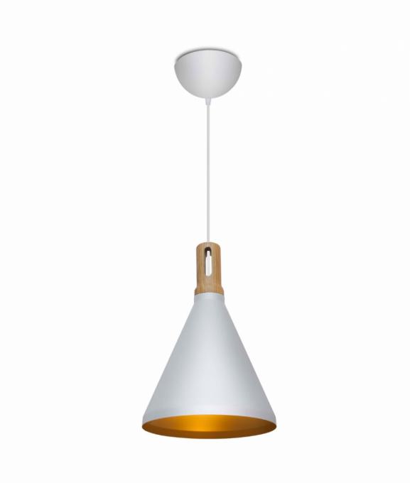Pendente Itamonte Alumínio e Madeira 1L E27 Ø260x380mm 422/1