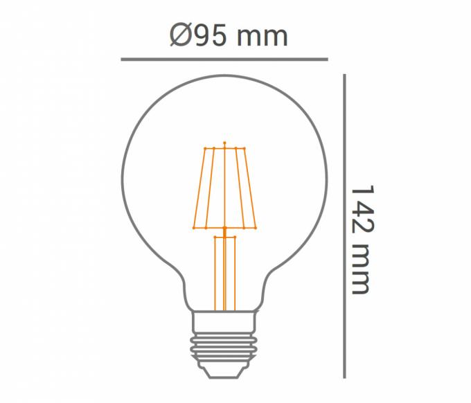 Lâmpada Opus Ballon G95 Filamento 4 watts 2400K Ø95x142mm OPS 34829