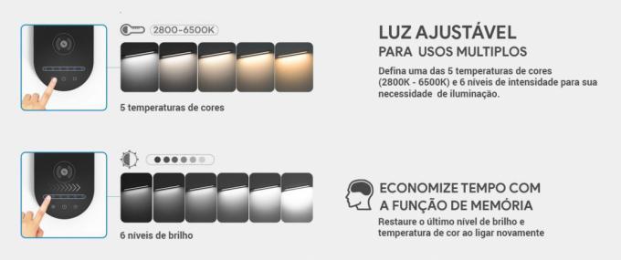 Luminária de Mesa Opus Hashi 20W Multicolor Dimerizável 118x455x425mm Grafite OPS 38674