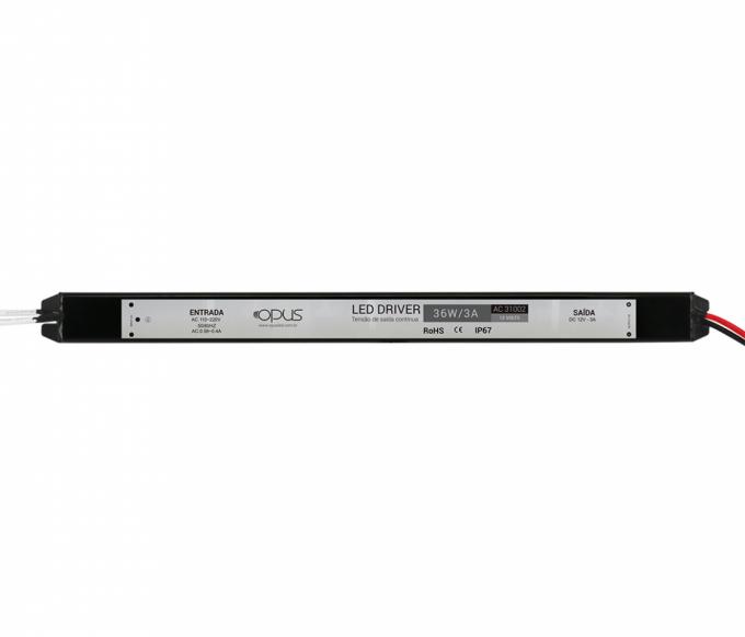 Fonte 12V Slim Opus 36 Watts 3A IP67 Blindada 270x20x20mm OPS 31002