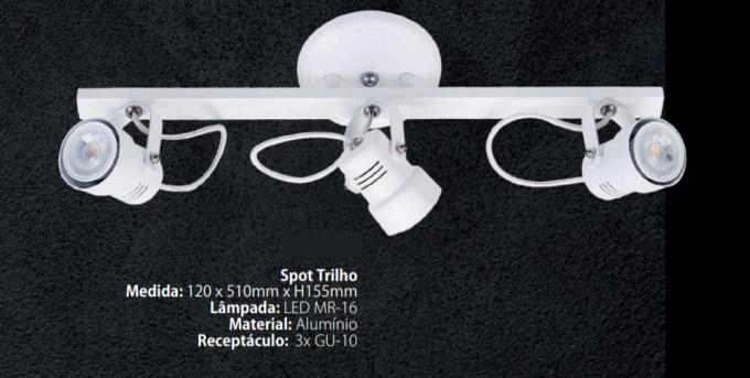 Spot Sobrepor Itamonte no Trilho 3L Dicróica 150x510x155mm 1142-3T