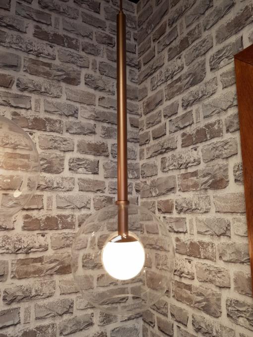 Pendente Itamonte Belle II 1L G9 Esfera Ø250mm Vidro Transparente/Leitoso Fosco 479/1