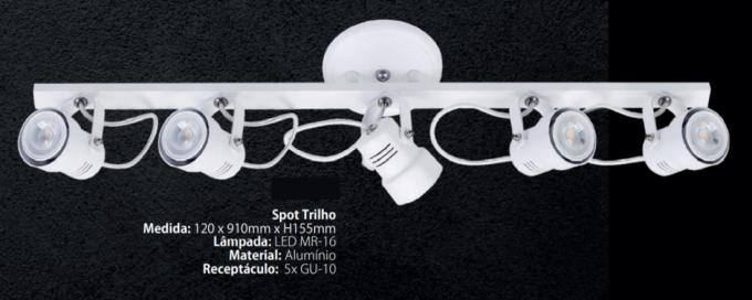 Spot Sobrepor Itamonte no Trilho 5L Dicróica 150x910x155mm 1142-5T