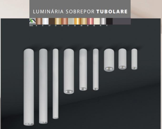 Luminárias de Sobrepor Itamonte Tubolare 1L Mini Dicróica Ø38x295mm 2017/30